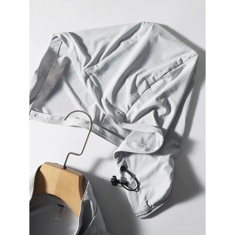 Outdoor Elastic Ice Silk Sun Protection Clothing for Men 2024 New Summer Thin Hooded Skin Windbreaker Foreign Trade Sun Protection Jacket