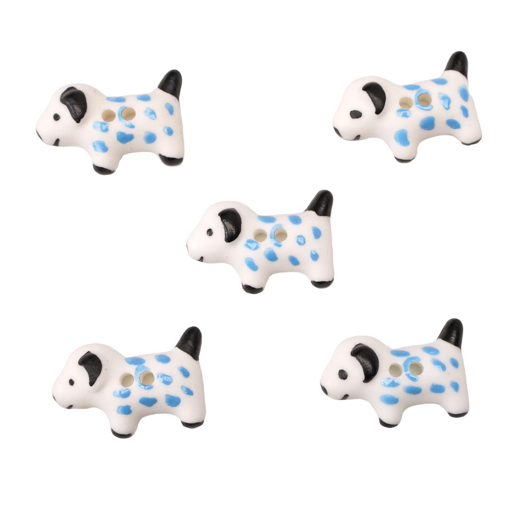 Lovely Ceramic Button Cartoon Ceramic Beads Cartoon Rabbit Puppy Button Beads DIY Jewelry Beads DIY Clothing Beads 1pc