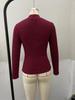 Women's Asymmetrical Hollow Metal Buckle Long Sleeve T-shirt - Solid Color, Autumn/Winter Style