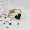 Fashion Stainless Steel Heart Shaped Rings For Women Classic Adjustable Size Gold Color Ring Wedding Party Jewelry