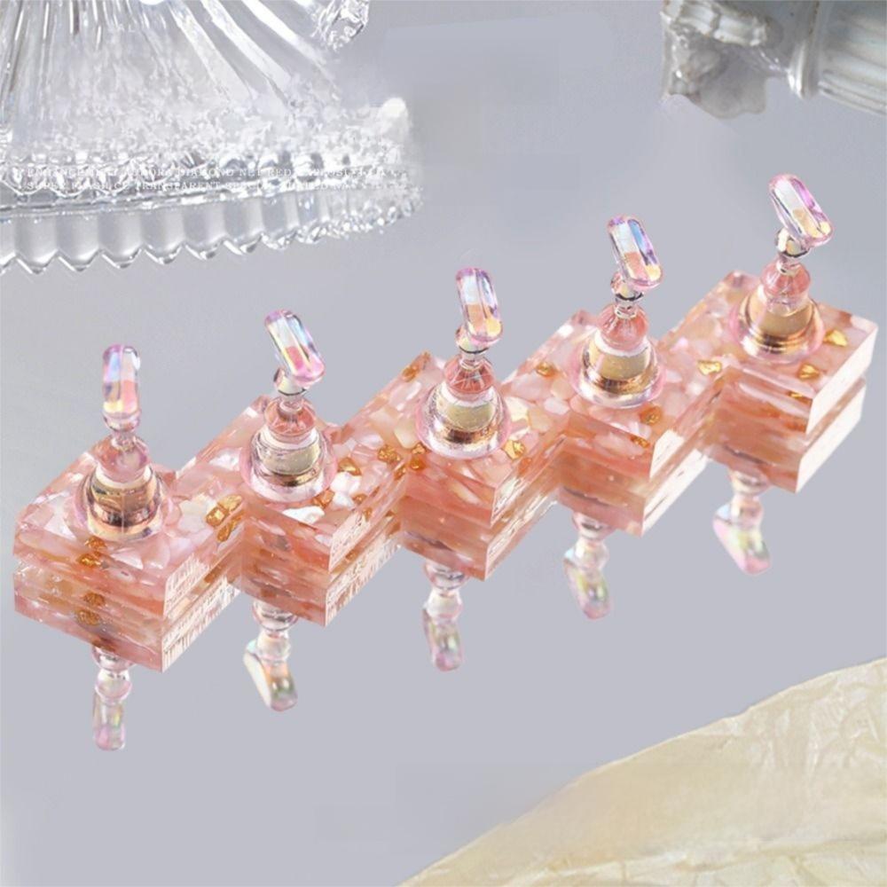 5 Nail Holders Acrylic False Nail Stand Square/Round Base Nail Tips Display Kit  Beginner