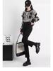 2025 Spring Women's High-Waist Black Slimming Petite Cigarette Jeans