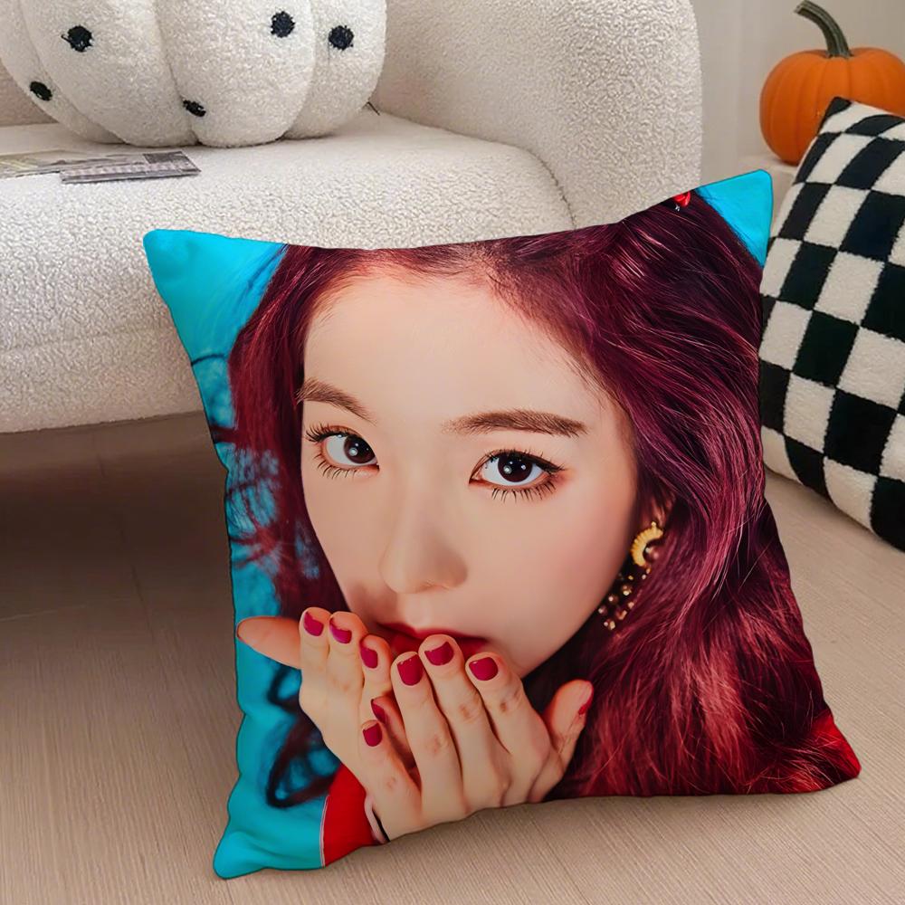 Elegant Korean Beautiful Singer IIrene Cushion Cover Throw Pillow Cover Hidden Button Durable Polyester Chair Cushion
