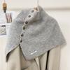 Winter Pullover Split Shawl Sweater for Women Knit Solid Color Turtleneck Scarf Casual Wear Cape Windproof Shoulder Wrap