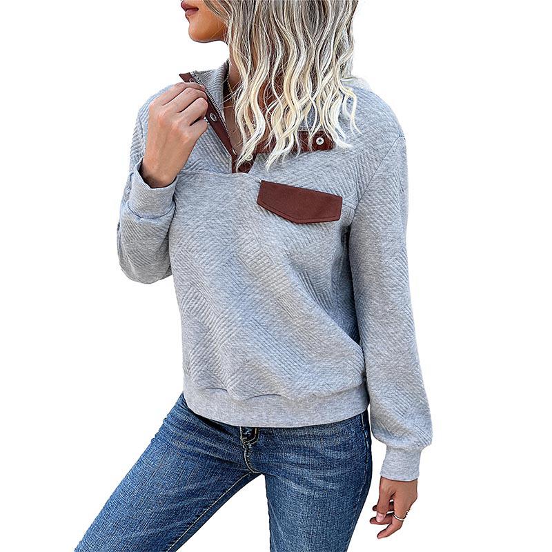 Yiyi's 2025 Women's Half-Zip Pullover Hoodie - New European & American Autumn/Winter Fashion Bestseller