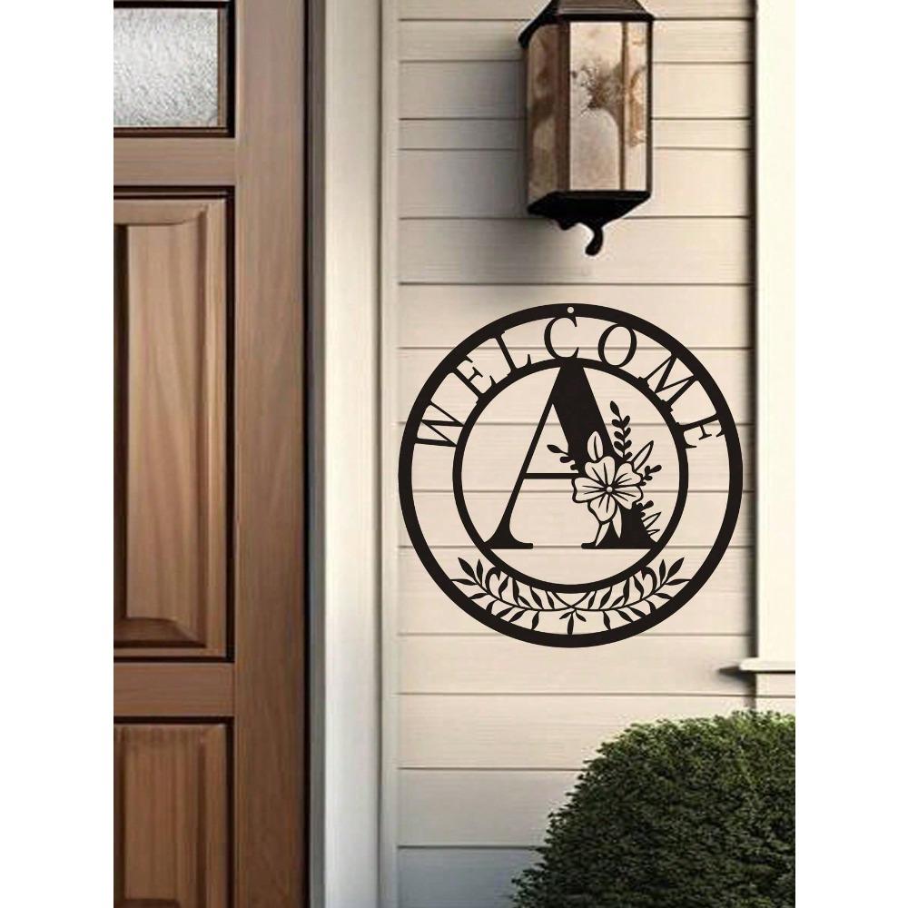 Metal Wall Plaque Classic Letter Design Hanging Decor Creative Art Home Gift