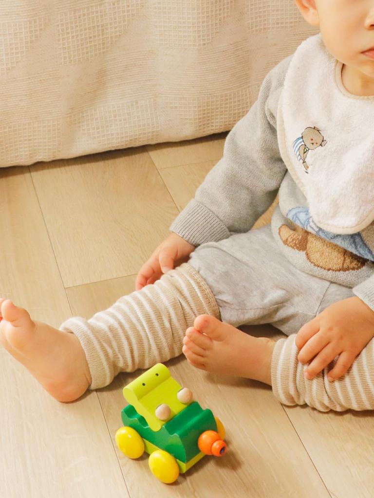 Maison Peony Baby Leg Thick Newborn Made In Japan Warmers, 3-Pair Set, Striped, 100% Cotton, (3-24 Months), Gift, Present, (Baby Pink, Brown, Yellow)