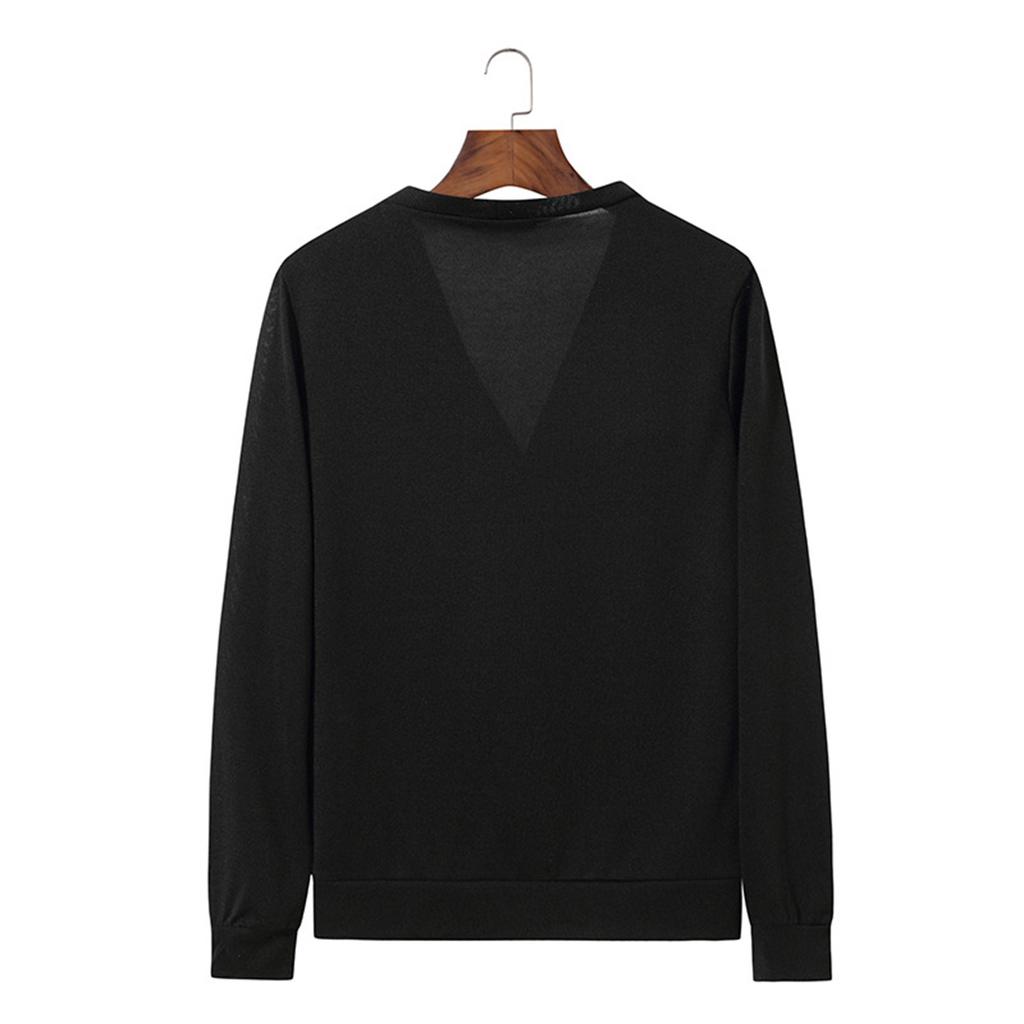 Men's Cardigan Knitted Sweater Casual Solid Color V-Neck Fashion Autumn