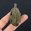 Natural Rough Prehnite Gemstone Handmade Copper Wire Wrap Pendant 2.76" c8s59