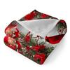 Red Cardinal Bird Fleece Blanket Floral Print Throw Soft Warm All Season Bedding Home Decor Gift For Bird Lovers