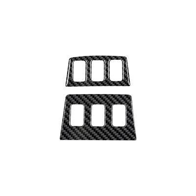 2Pcs For 1989-1997 Porsche 911Stickers Carbon Fiber Car Gear Shift Button Trim Cover Frame Interior Accessories