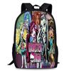 Monster High Unisex 15in Backpack Ergonomic Support Oxford Fabric Schoolbag