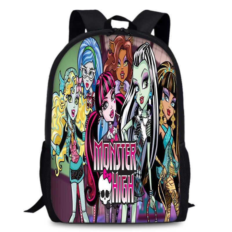 Monster High Unisex 15in Backpack Ergonomic Support Oxford Fabric Schoolbag