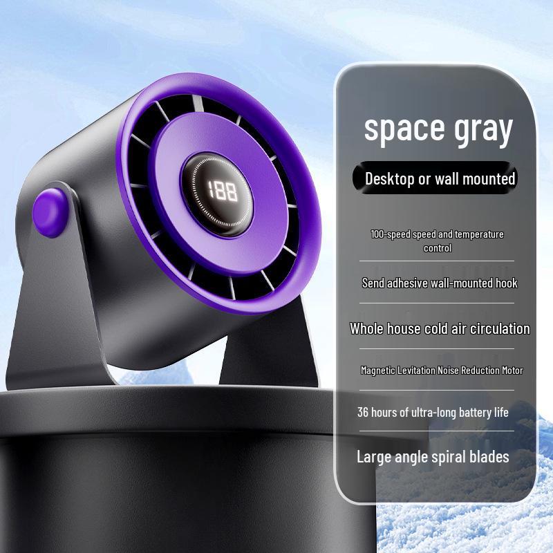 100-Speed Portable Wall-Mounted Desktop Fan for Home, Office, or Dorm