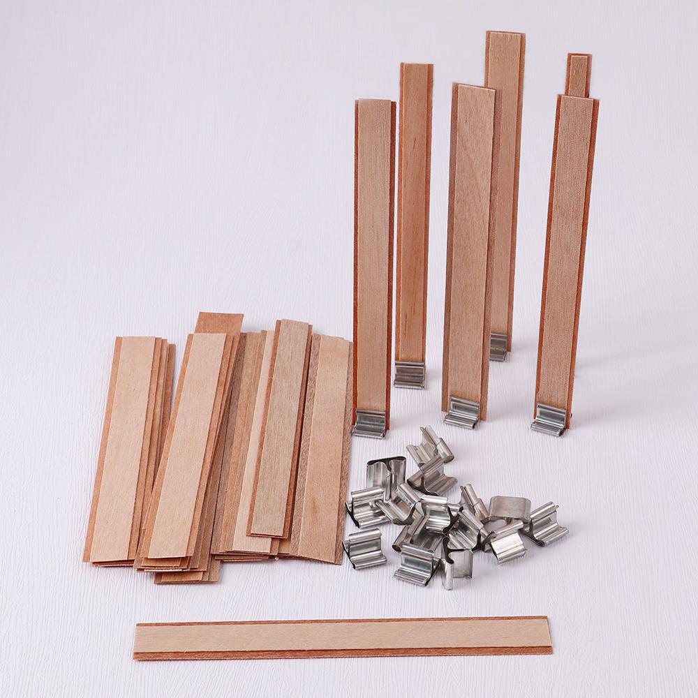 New Double Layer Wood Candle Wicks With Base Candle Wick Core For Homemade Candle Making Supplies Soy Parffin Wax Wood Chip Wick