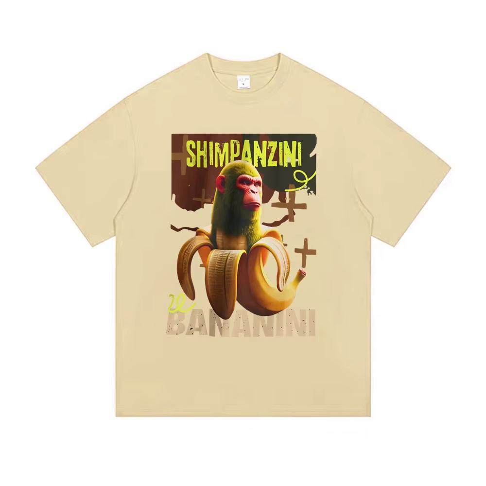 Shimpanzini Bananini Funny Banana Monkey Meme T-shirt Men's Women Casual Cotton Vintage T Shirts Male Fashion Humor Short Sleeve