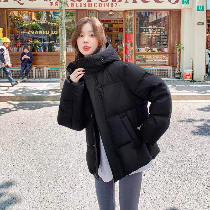 White duck down jacket women's short thickened loose fashion flow jacket