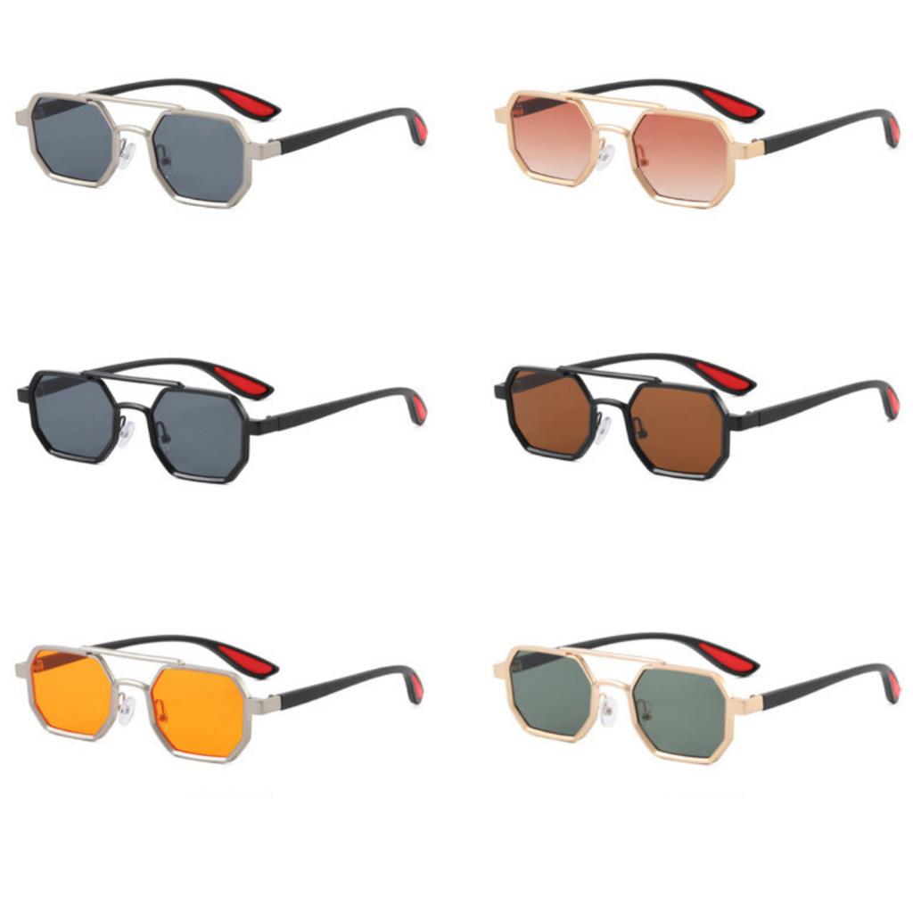 Women Men Polarized Sunglasses Metal Double Beam Square Frame Sun Glasses Anti Blue Light Driving Eyeglasses Fashion Eyewear