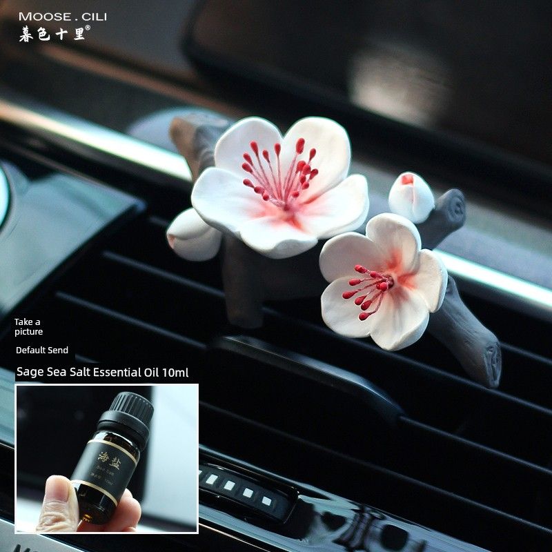 Cherry Blossom Aromatherapy Pear Flower Car Vent Fragrant Stone Car-Mounted Air Conditioning Perfume Decoration Decoration New Car Interior Gift