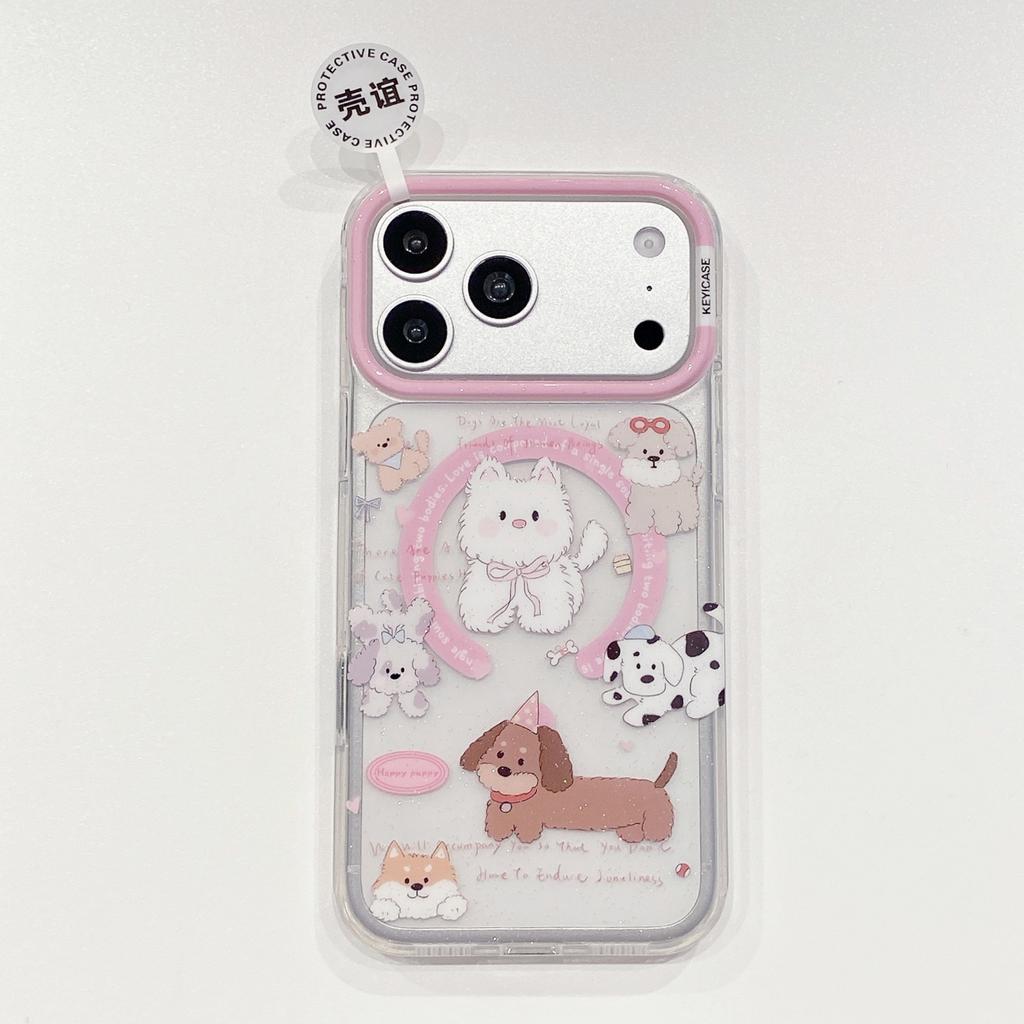 iPhone11Pro Colorful Glitter Magnetic Phone Case Cute Animal Apple 11 Puppy Protective Case