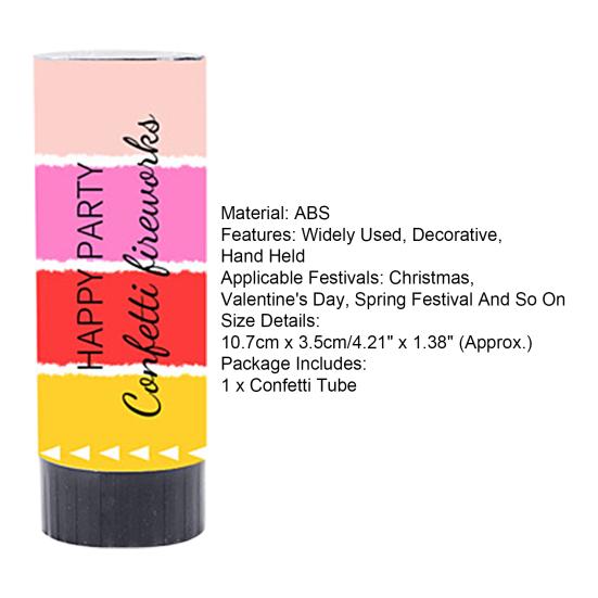Great Decorative Durable Confetti Tube Cheerful Spring Turn Party Poppers for Fun