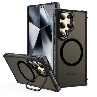 Jednolity Kolor Ramki Matowe Magnetyczne Etui na Telefon Dla Samsung S25 S24 FE S23 Ultra A15 A55 A35 A14 A54 A34 Odporne na Wstrząsy dla Magsafe Pokrowiec z Zderzakiem