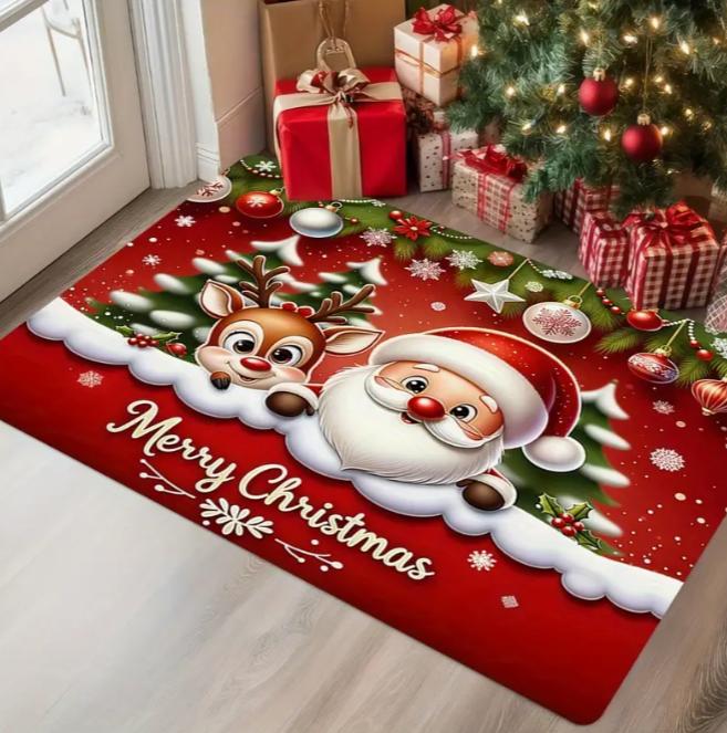 

Christmas Welcome Mat with Absorbent Very Suitable for Areas with High Foot Traffic on The Entrance Terrace Holiday Gift Rugs 30x50cm