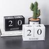 1Pc Cute Vintage Desktop Wooden Letters Calendar Cube Block Home Decoration Accessories Prop Letter Wooden Calendar