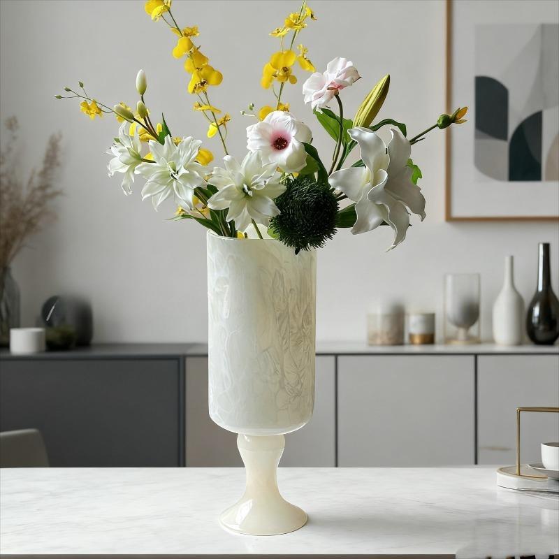 Glazed Vase Decorative Modern Vases Luxury Aesthetic Interior Flower Bottle Elegant Living Room Flowers Bottles Table Decoration