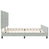Boxspring Bed with Headboard Light Grey 200 X 200 Cm Velvet