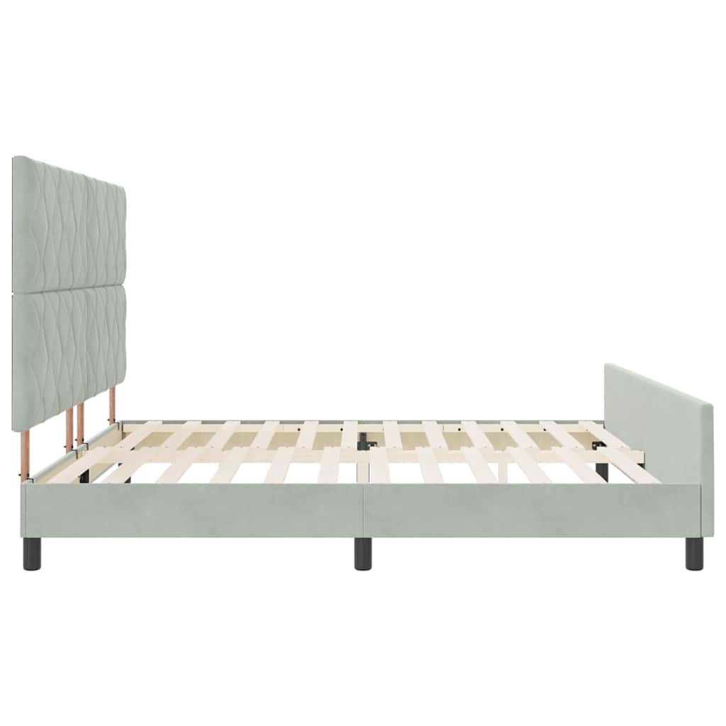 Boxspring Bed with Headboard Light Grey 200 X 200 Cm Velvet