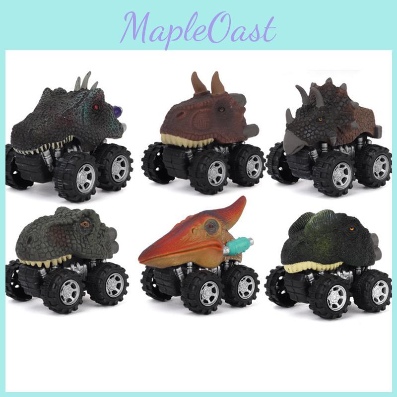 Set Of 6 Dinosaur Model Boomerang Cars Vibrant Mini Toy Gift For Kids