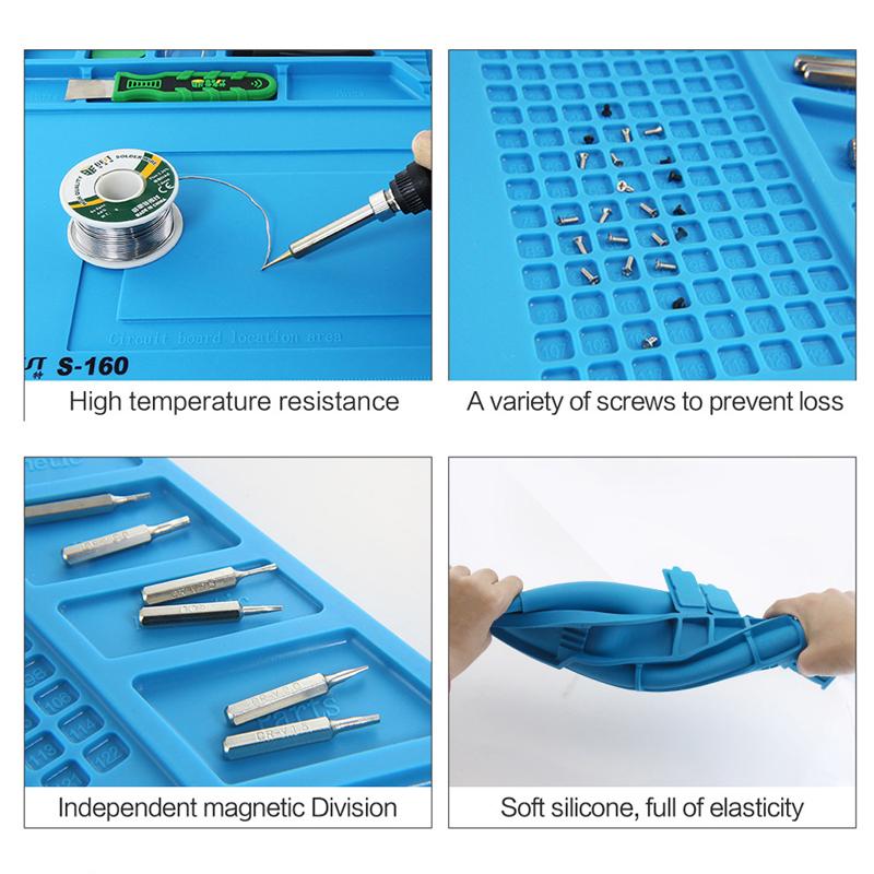 Magnetisk varmeisolering Silikonpute Skrivebordsmatte Vedlikeholdsplattform BGA Lodding Reparasjonsstasjon