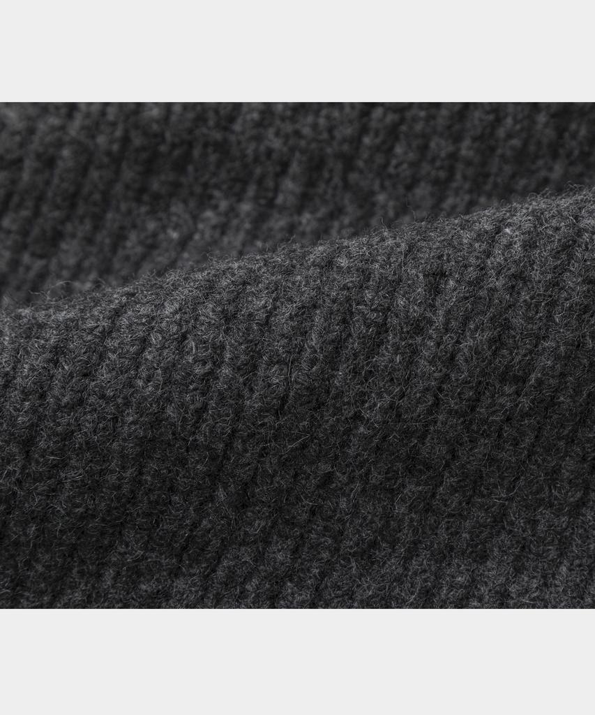 LETTERCOMO Heavy Rush Wool Round Knit Charcoal
