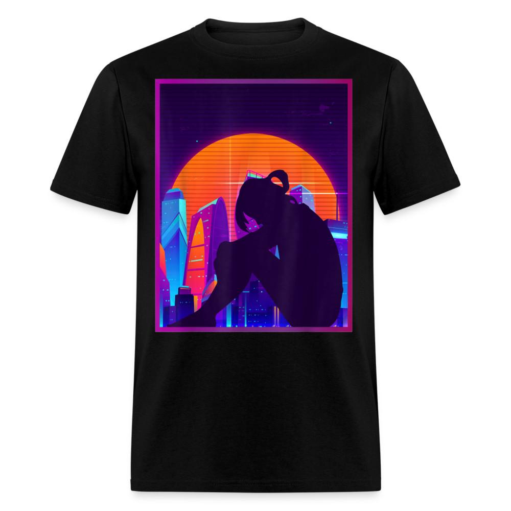 Sad Anime Emo Girl - Japanese Aesthetic Vaporwave Anime Otaku Sadness T-Shirt