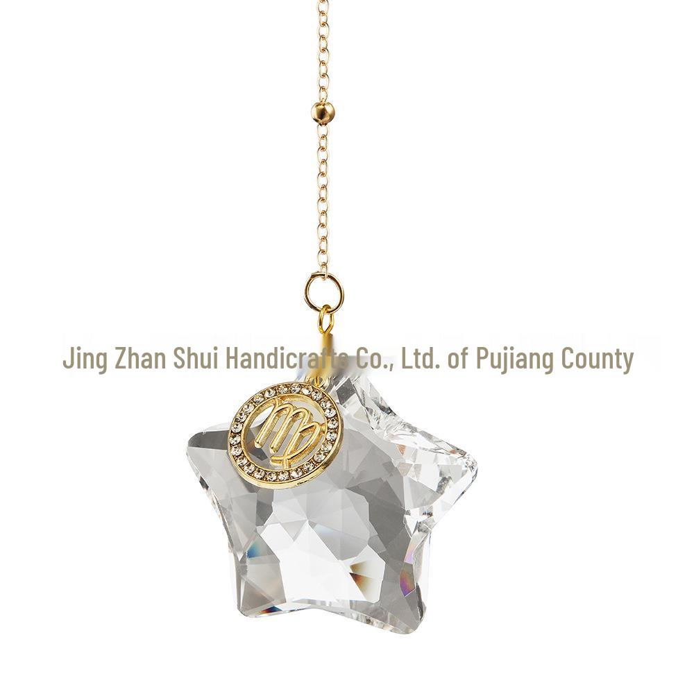 12 Constellations Moon & Pentagram Crystal Sun Catcher Pendant Set