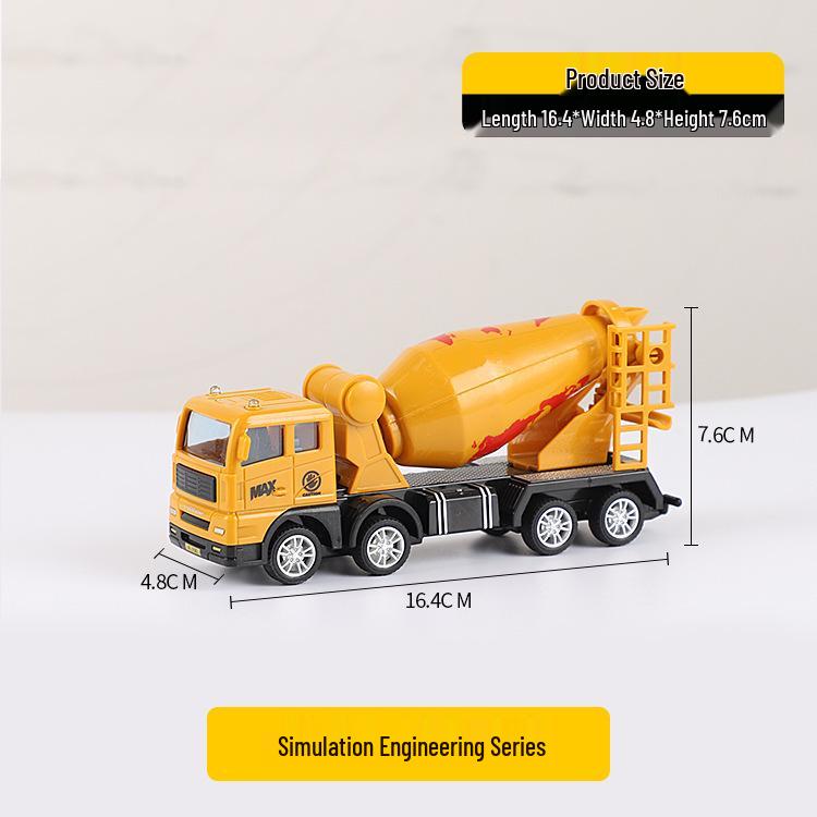 Kids' Inertial Engineering Vehicle Set: Excavator, Bulldozer, Forklift, Loader, Crane Toy Models