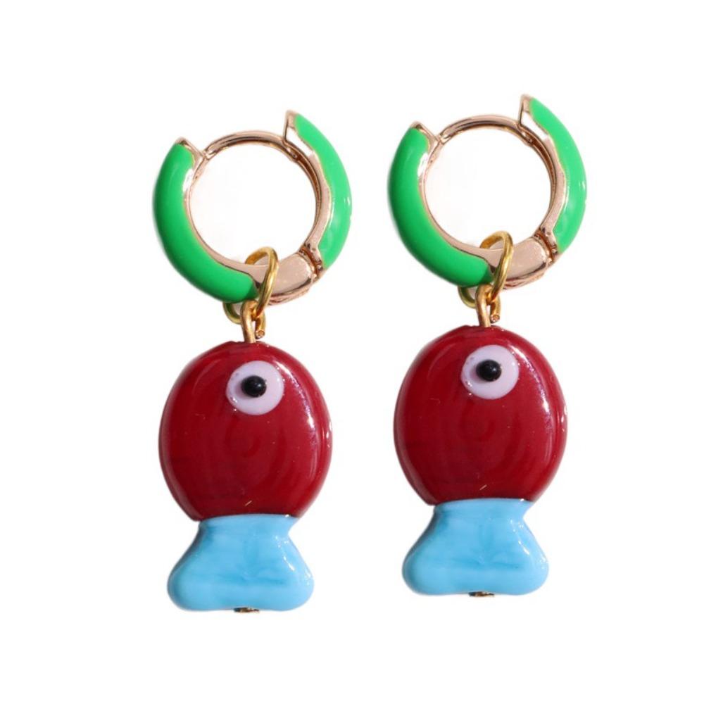 Starfish Charms Ear Buckle Lip Hoop Earrings Simple Enamel Fish Earrings  Party