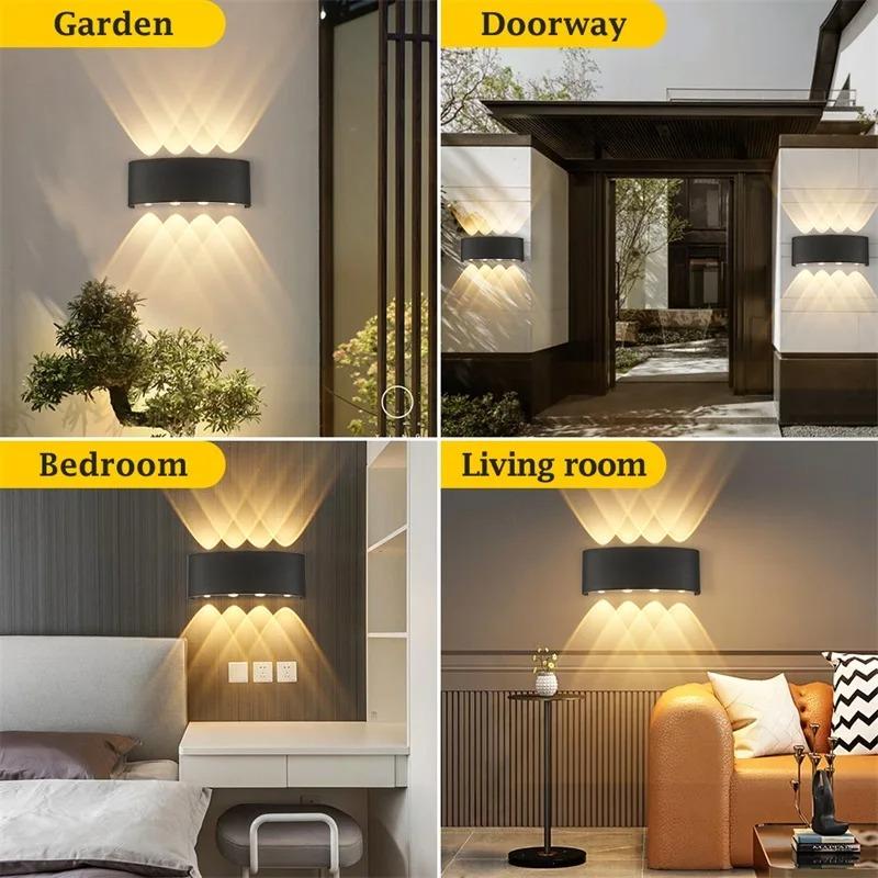Aluminum Interior Wall Light IP65 Waterproof LED Wall Lamp Outdoor Garden Lighting for Bedroom Living Room Loft Stairs Balcony Decor
