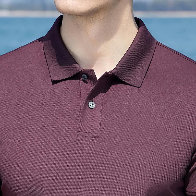 Men's UV Protection Solid Color Lapel Short-Sleeved T-Shirt