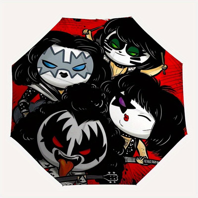 KISS Band Members Automatic Umbrella with Folding feature - Travel Umbrella, Perfect Gift for Birthday, Christmas a0827070