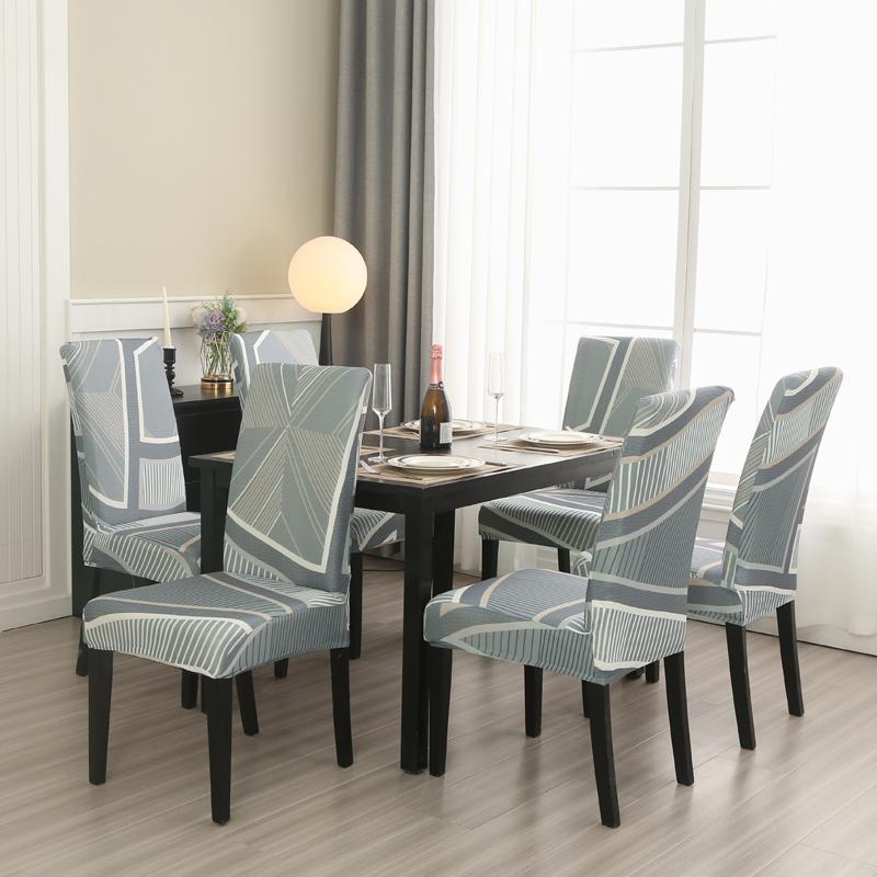 1PC Geometrische Stuhlhusse Elastischer Sitzschutz Stuhlhussen für Esszimmer Küche Hotel Wohnzimmer Hochzeitsbankett