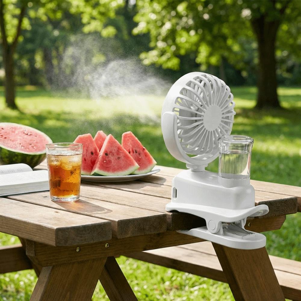 4 Adjustable Speeds Humidifier fan 2-In-1 Design Clip Fan Silent Operation Air Cooler  Bedroom Use