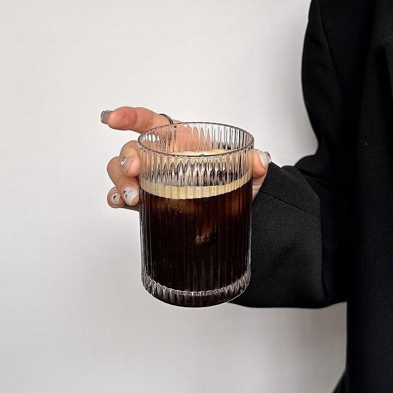 OLOEY Vertical Stripe Glass Cup