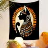 Egyptian Cat Silhouette Patterned Tapestry Decorative Wall Hanging, Home Bedroom Living Room Decor