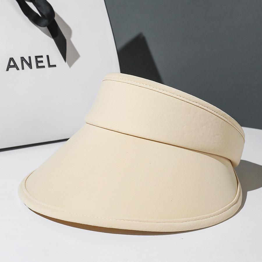 Korean Dongdaemun Pure Color Ice-cool Wide-brimmed Mesh Top Hat Women's Recommended Face-lifting Sunshade Hat