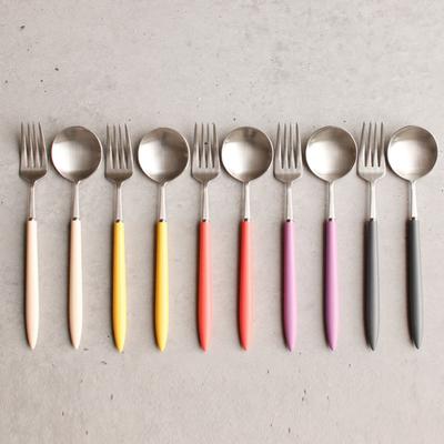 (Stella) Satin Dessert Spoon, Dessert Fork - 5 Colors