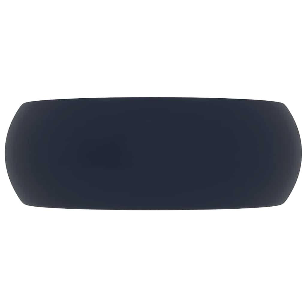 Luxury Round Wash Basin Matte Dark Blue 40 X 15 Cm Ceramic