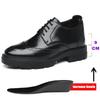 Erkek Brogue Yüksekliği Artırılmış Elbise Ayakkabıları Centilmen Takım Asansör Ayakkabıları Oxford Görünmez Topuk 4/7/9CM Platform Düğün Erkek Ayakkabıları