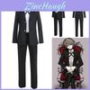 Danganronpa Byakuya Togami Cosplay Kostume Høj Kvalitet Sort Jakke Bukser Skjorte
